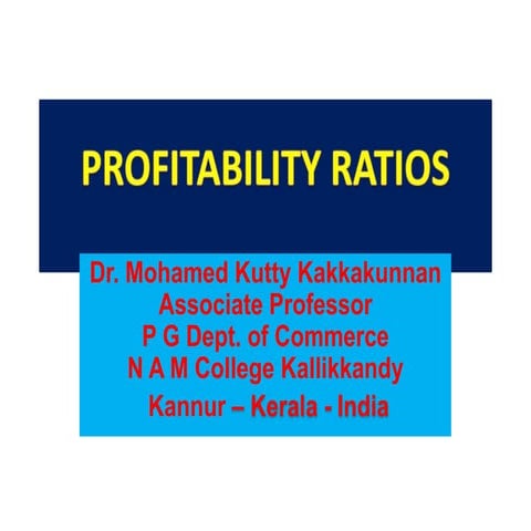 Profitability ratios
