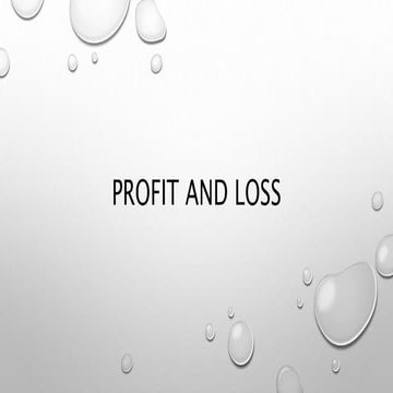 Profit and loss