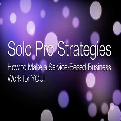 Solo Pro Strategies | Profit centers: Make a service-based business work for ...