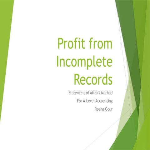 Profit_from_Incomplete_Records. Accounting PPT