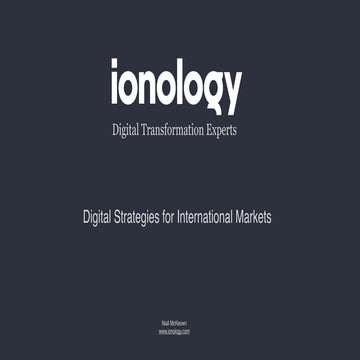 Profiting Through Digital Transformation | Niall McKeown | iONOLOGY