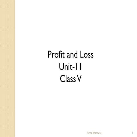 Profit & loss class v