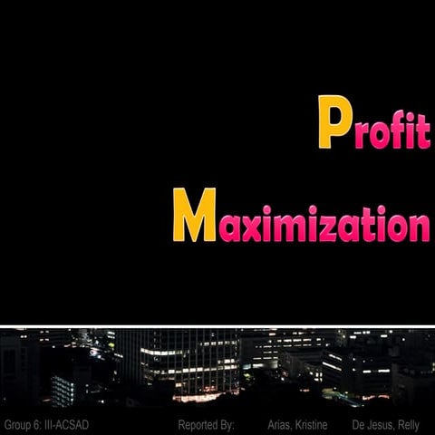 Profit maximization