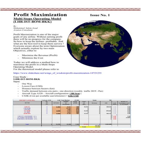 Profit Maximization for Multi stops operating Models