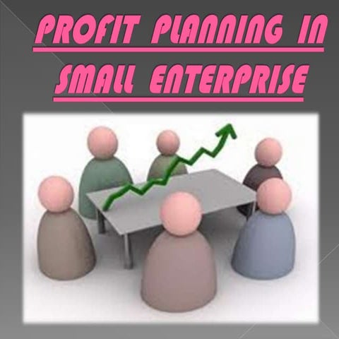 Profit planning in small enterprice