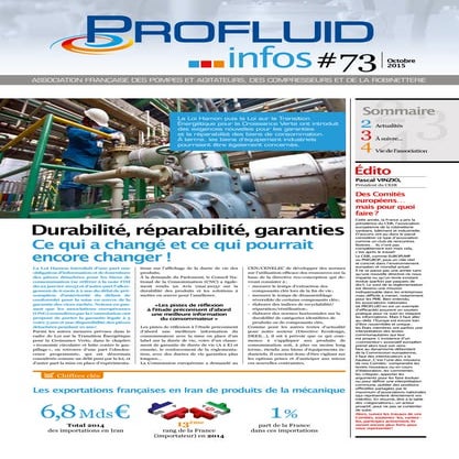 PROFLUID Infos Numéro 73 - Octobre 2015