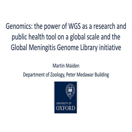 Prof Martin Maiden @ MRF's Meningitis and Septicaemia 2019 