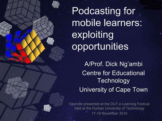 Podcasting for mobile learners - exploiting opportunities