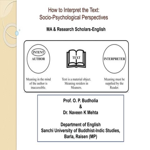 Prof. OP Budhoila & Dr NK Mehta: Sunder Kanda | PPTX
