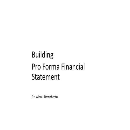 Pro forma financial statement
