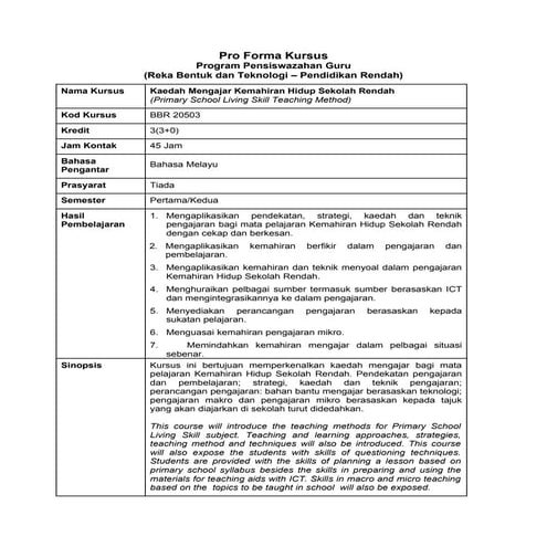 Pro forma kursus