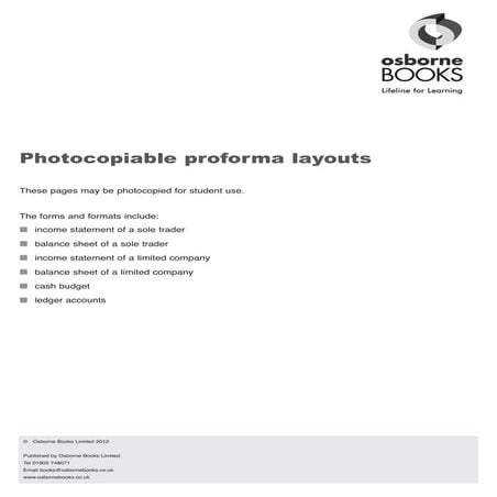Proforma layouts