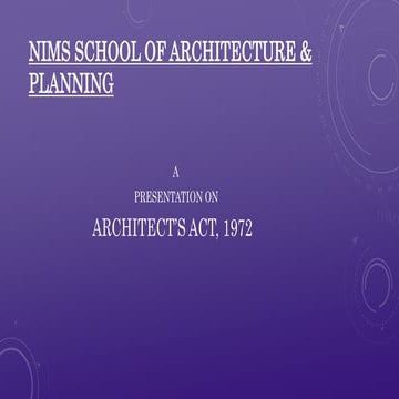 ARCHITECT'S ACT 1972