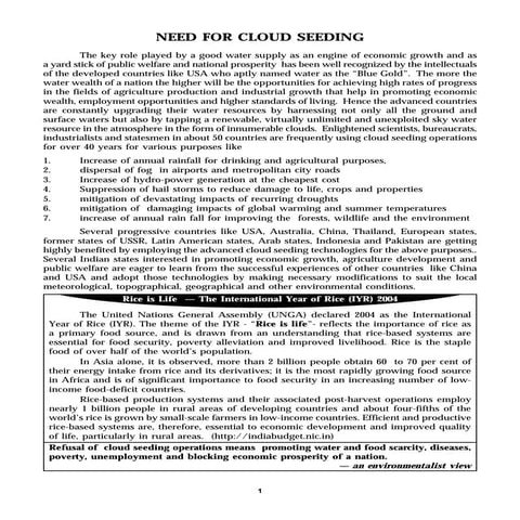 Cloud Seeding For India (An effective weapon to fight the Draught) by ...