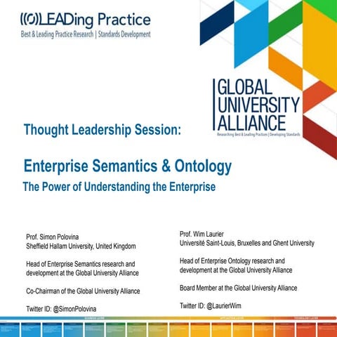 Thought Leadership Session: Enterprise Semantics & Ontology, The Power of Und...