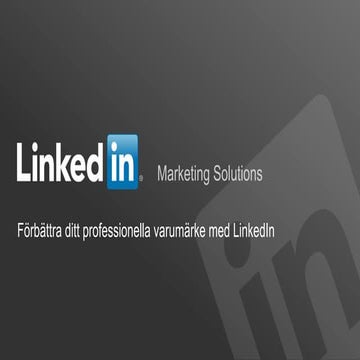 PR of Sweden: LinkedIn som social plattform för B2B