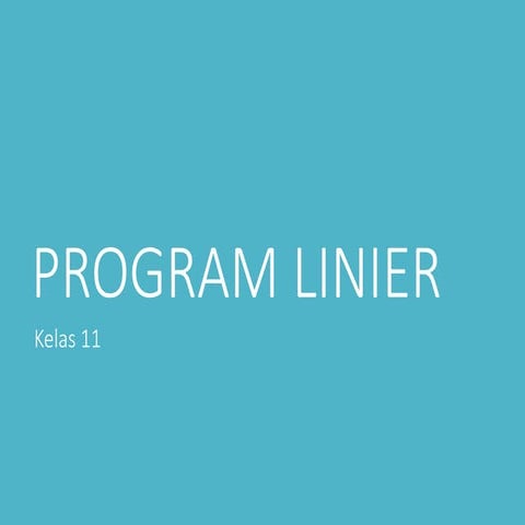 NILAI OPTIMUM FUNGSI OBJEKTIF MASALAH PROGRAM LINIER | PPSX