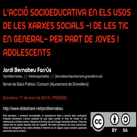 Acció socioeducativa de les xarxes socials -i les TIC en general- en adolesce...