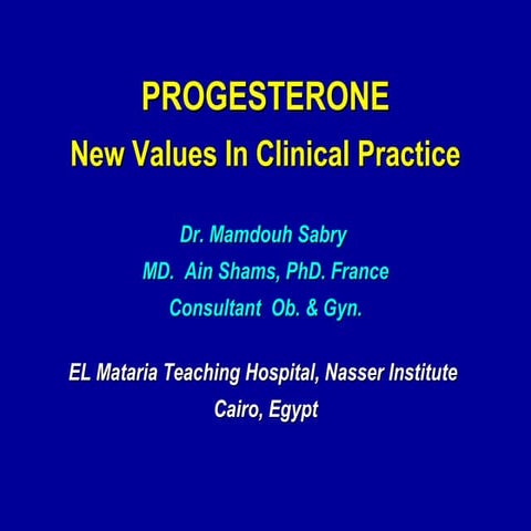 Progesterone, new values in clinical practice