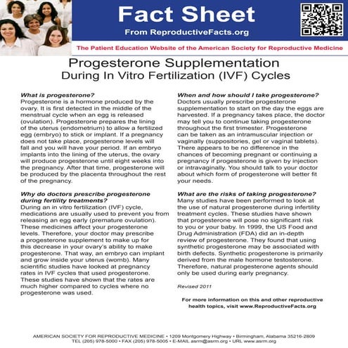 Progesterone supplementation in IVF cycles 
