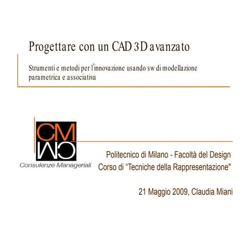 Progettazione Avanzata Cad 3D