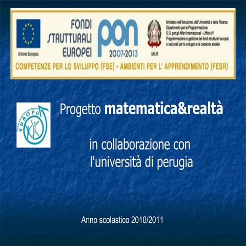 Progetto MatematicaeRealtà 2011