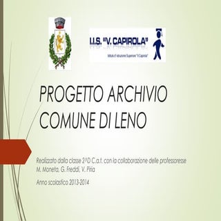Progetto archivio comune di leno