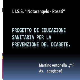 Progetto di educazione sanitaria pe...