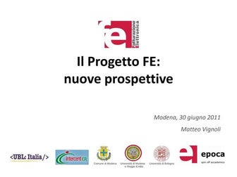 Ing. Matteo Vignoli - Progetto fe nuove prospettive