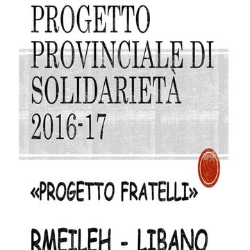 Progetto fratelli 2016