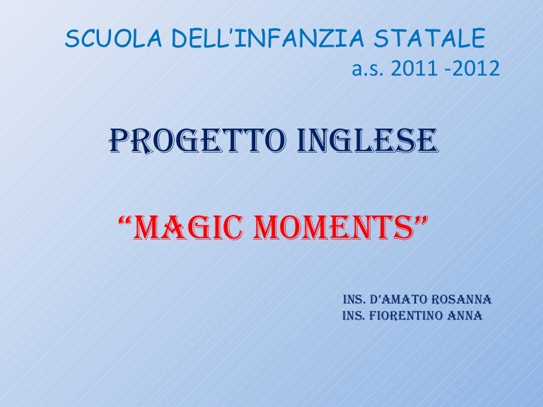 Progetto Inglese Infanzia