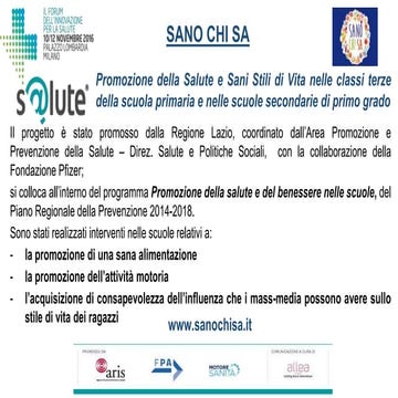 Progetto sano chi_sa_premio innova s@lute2016