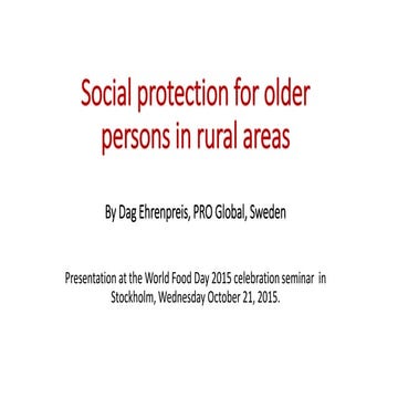 Social protection for older persons in rural areas
