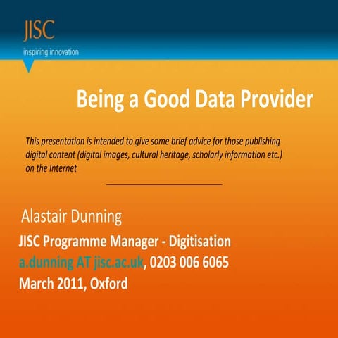 Being A Good Data Provider