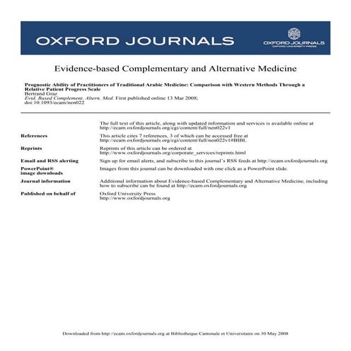 Prognosis outcome trad-med-mauritania-ecam08