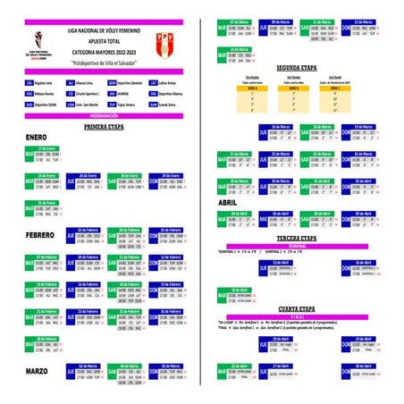 Programación actualizada LNSVF 2022-2023