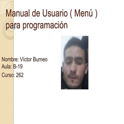 MENU DE PROGRAMACION EN VISUAL BASIC | PPTX