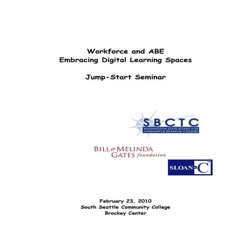 Workforce and ABE Embracing Digital Learning Spaces Program