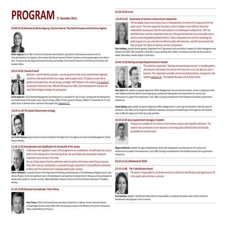 Nordic eGovernment Conference 2011 Program