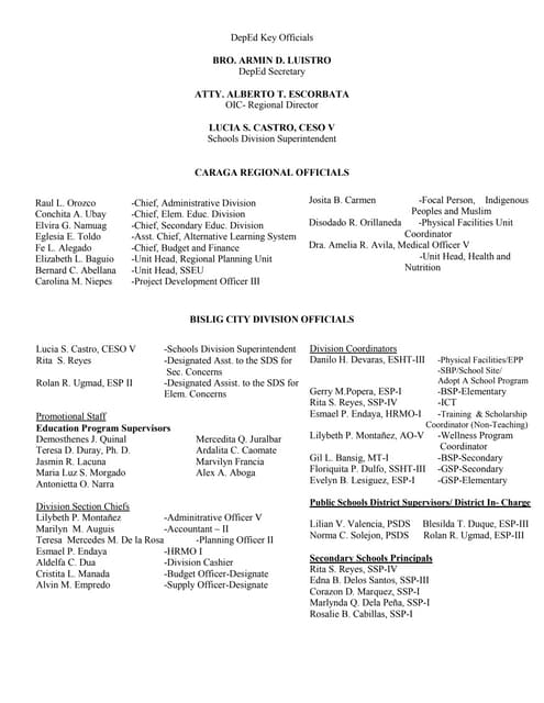 closing program sample