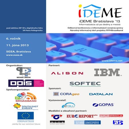 Program konferencie iDEME Bratislava 2013