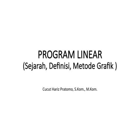 ITP UNS SEMESTER 2 Integer programming | PPTX