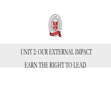 Program 2 - External impact- BECOME A QUALIFIED, HUMAN ORIENTED LEADER