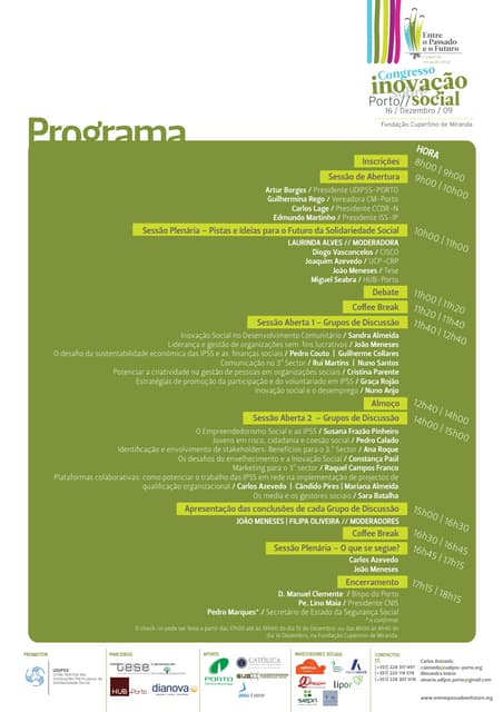 Programa Congresso Inovação Social