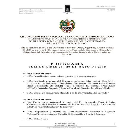 XII CONGRESO INTERNACIONAL y XV CONGRESO IBEROAMERICANO de Derecho ...