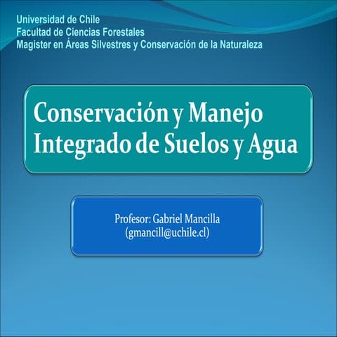 Programa curso Conservación y manejo integrado de suelos y agua