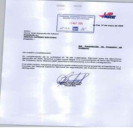 PROGRAMA DE GOBIERNO ALIANZA LIBERTAD Y DEMOCRACIA