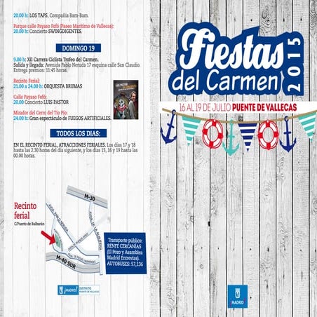 Programa Fiestas del Carmen Puente de Vallecas 2015