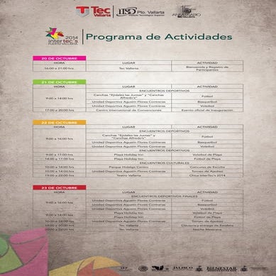 Programa de Actividades InterTec´s 2014