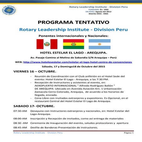 Programa  RIL-Arequipa--2015